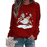 HHOP Weihnachten Oberteil Damen schwarz Tunika weise Bluse Frauen Longbluse Damen weiß top Damen rot Esther perbandt lila Hoddies/pullies Damen Pullover grau D