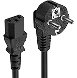 FSKE 5m Stromkabel IEC 320 C13 Kaltgerätekabel 3 Poliges Netzkabel CEE 7/7 Euro Stecker AC Kable für PC, Monitor, TV Fernseher, PS3 PS4 PRO, Drucker, Computer Bildschirm, B