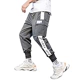 Herren Hosen Sommer Hose Trainingshose Cargo Pants Jogginghose Sweatpants Jogger Freizeit Laufen Streifen Enger Beinabschluss Pants Sports Fitnesshose, Bodybuilding Yoga Sporthose(Grau.XXL)