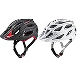 Alpina Carapax 2.0 Fahrradhelm, Unisex – Erwachsene, Black-red, 57-62 & Unisex - Erwachsene, Mythos 3.0 LE Fahrradhelm, White-Prosecco matt, 52-57