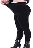 Seawhisper Leggings Damen High Waist Große Größen Sport Leggins Hose für Damen Blickdicht Schwarz 48 XXL