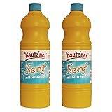 BAUTZ‘NER Senf mittelscharf – 2er Set (2x1000 ml) Flasche Mittelscharfer Senf– Original Bautz‘ner Rezeptur seit 1955 – Ohne Zusatz von Konservierungsstoffen und Geschmacksverstärkern – S