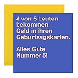 Central 23 - Lustige Geburtstagskarte – '4 von 5 Leuten' - Humorvolle Glückwunschkarte zum Geburtstag für Männer Frauen Ihn Sie - Mit witzigen Aufkleb