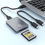 CFexpress Kartenleser, Rocketek Typ B USB 3.1 Gen 2, 10 Gbit/s, Lesegerät, tragbarer Speicherkartenadapter aus Aluminium, Anschluss/Port für Thunderbolt 3, unterstützt Android/Windows/Mac OS