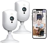 Indoor-Überwachungskamera mit Ton-/Bewegungserkennung 1080p Nachtsicht 2-Wege-Audio-Video-Aufzeichnung, Plug-in 2.4G WiFi Indoor-Kamera Funktioniert mit Alexa für Heim- Baby- H
