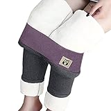 Damen Winter-Thermo-Leggings Fleece-Gefütterte-Strumpfhose High Waist Dicke Blickdicht Thermohose Sportleggings Frauen Warme Slim Shape Leggins Teenager Mädchen Weich Bequeme Pyjamahose H