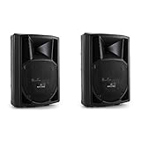 Paar Malone PP-2212A PA-Boxen Paar Aktiv Lautsprecherboxen mit 30cm Subwoofer (AUX, 550 Watt RMS, 2-Wege) schw