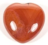 30 mm orange-roter Karneol, geschwollenes Herz, polierter natürlicher Chalcedon-Achat, Edelstein, Kristall, Mineralexemplar, Madagaskar (1 Stück)