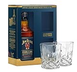 Jim Beam Double Oak Whiskey Exclusive crystal tumbler gift set 70