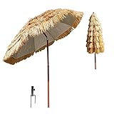 Ø 180/240 cm Sonnenschirm mit ständer Hawaii strandschirm Garten Sonnenschirm sonnenschirme UV-beständig um 45 ° kippbar (180 cm)
