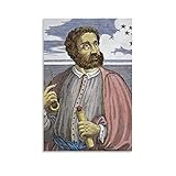 PICQXS 60X90cm Kein Rahmen Leinwand Malerei Bild Ferdinand Magellan Kunstwerk Poster Dekorative Gemälde Leinwand Dekor Poster Bild hängende G