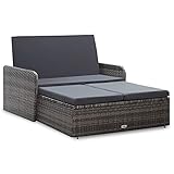 Tidyard Lounge Sofa Gartensofa 2-Sitzer mit Stauraum Balkonmöbel Rattan Balkonsofa Balkon Sitzgruppe Rattansofa Gartenmöbel Couch Terrasse Gartenbank Garten Loungesofa mit Hock