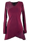 GURU SHOP Hippie Minikleid Chic, Tunika, Damen, Bordeaux, Baumwolle, Size:XL (42), Kurze Kleider Alternative Bekleidung