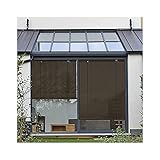 SHIJINHAO Außenrollo, Heberollladen Für Außenpavillon Verdunkelungsvorhang Sichtschutz Anti-UV Benutzt Für Terrasse, Veranda (Color : Brown, Size : 0.6x2m)