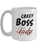 Boss Mug Boss Gift Crazy Boss Lady Lustige Neuheit Inspirierende Büroarbeit Kaffeetassen Tolle Weihnachtsgeschenke für den besten Chef-Becher der Mitarbeiter der W