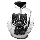 XDJSD Herren Pullover Herren Langarm T-Shirt große Größe Kapuzenpullover Katze 3D Gedruckter Pullover Herren Kapuzenpullover Casual Top