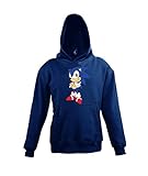 Youth Designz Kinder Hoodie Kapuzenpullover Modell Sonic - Navyblau 96/104 (4 Jahre)