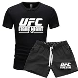 Männer UFC FG Kampfwoche T-Shirt Ultimate Fighting Champion Kurzarm Black-XXL