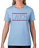 Comedy Shirts - Lauch - Damen T-Shirt - Hellblau/Lila-Fuchsia Gr. XS
