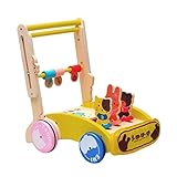 Weather Lauflernhilfe - Spiel- Und Laufwagen Aus Holz | Baby Lauflernhilfe Holzspielzeug Für Draußen | Lauflernwagen Mit Höhenverstellbarem Griff Und Gummierten Holzrädern | Baby Walker Ab 12 M