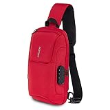 DOTOP Sling Rucksack Crossbody Schulter Brusttasche, rot, M