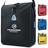 Forrider Fahrradtasche für Gepäckträger Wasserdicht Reflektierend I 22L Gepäckträgertasche | Sattel Tasche fürs Fahrrad zum Einkaufen, Touren (Schwarz)