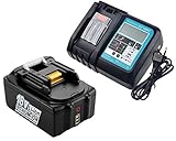 J-Conel BL1850B Akku 18V 5.0Ah mit Ladegerät DC18RC Ersatz für Makita Radio DMR101, DMR102, kompatibel mit Makita 18V Akku BL1830 BL1840 BL1840B BL1850