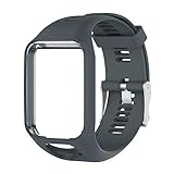 Soapow Uhrenarmband aus Silikon, 25 mm, schnell abnehmbar, Ersatz-Zubehör für Tomtom Runner2/Runner3