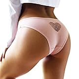 AXIU 1er-Pack Unterhosen Damen Tanga Damen Baumwolle Spitze Tanga Panties Slip Ultra Soft Unterhose Spitze Unterwäsche Spitze Liebeskreis Druck String Tanga Lingerie Underwear #01