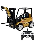 NAMFZX Simulationsmodell RC-Gabelstapler 5-Kanal-Engineering-Fahrzeug 2,4 GHz Fernbedienung Bau-LKW-Ausleger Anhebbares wiederaufladbares Spielzeugauto Kinderlieblings-Weihnachts- und Geburtstagsg