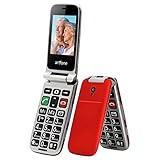 Artfone Seniorenhandy ohne Vertrag, Klapphandy Mobiltelefon Senioren-Handy Großtastenhandy mit großen Tasten 2,4 Zoll Farbdisplay Notruftaste Taschenlampe Kamera GSM Dual SIM Rentner Handy (Rot)