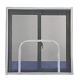 ZHOUZHOU Katzenfensterschutz Netz mit Reißverschluss Selbstklebend Klebeband Fliegengitter Anti Mücken Transparent Schutznetz Zuschneidb