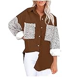 Karierte Jacken Damen Karierter Mantel Hemd Jacke Knöpfen Langarm Blusenshirt Oversize übergangsjacke Langshirt Bluse Hemdjacke Lange Strickjacke HolzfäLlerjacke Mode Boyfreind Freizeit Ob