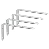 Sayayo Regalwinkel Corner Brace Winkelkonsole, Wandregal Unterstützung Wand aufhängen 150 mm * 100 mm, Edelstahl gebürstet, 4 PCS, EJ6207-4