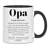 Print Dynastie Tasse Grandfather Gift Idea Pregnancy Opa Geschenkidee Vatertag Schwanger, Farbe:Opa Definition White Black