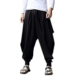 HolAngela Haremshose Pumphose Aladinhose Pluderhose Yoga Baggy Freizeithose Herren Haremshose Herren & D