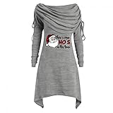 Eaylis Damen Weihnachten Motiv Sweatshirt Tshirt Weihnachtspullover Kleid Hoodie Langarm Kapuzenpullover Tops Lustig Pullover Kleid Weihnachtskleid Blusenkleider Geschenke für Frauen W