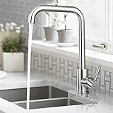BONADE Niederdruck Küchenarmatur, 360° Schwenkbare Wasserhahn Küche aus Edelstahl, Einhandmischer Armatur Küche mit 3 Anschlüsse, Gebürstet M