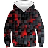 kids4ever Bunt 3D Schädel Kinder Jungen Mädchen Hoodies Kapuzenpullover Lustig Grafik Langarm Pulli Hooded Sweatshirt Herbst Winter Pullover Shirt Tops Alter 8-11