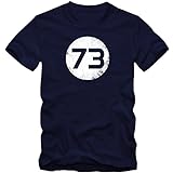 Sheldon T-Shirt #1 | Herren | 73 Lieblingszahl | The Big Bang Theory | TV-Serien-Fun-Shirts, Farbe:Dunkelblau (French Navy L190);Größe:XXL