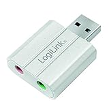 LogiLink UA0298 USB Audio Adapter/Soundkarte mit Virtuellem Surround Sound Silb