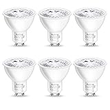 AUTING Dimmbar GU10 LED Lampen, 5W LED Lampe Ersatz für 50W Halogenlampen, Warmweiß 3000K,Kein Flackern 450 Lumen GU10 LED Reflektorlampe,AC 220-240V,38 ° Abstrahlwinkel GU10 LED Spotlight, 6er Pack