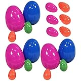 BESPORTBLE 18 Stücke Kunststoffeier zum Befüllen und Basteln Dekoeier Osterei Süßigkeiten Box für Baby Kinder Spielzeug Geburtstag Ostern Neujahr Party Favor Geschenke 6cm 8cm 10