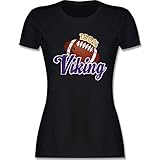 American Football Outfit Trikot - 100% Viking - XXL - Schwarz - Geschenk - L191 - Tailliertes Tshirt für Damen und Frauen T-S