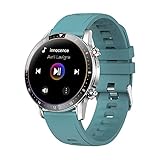 NONGLAN Intelligente Uhr Für Männer Frauen Full Touch Screen Sport Fitness Uhr Ip68 wasserdichte Bluetooth Call Smartwatch Für Android Ios(Color:Blau)