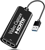 HDMI Video Capture Card, USB 3.0 Game Capture Card 4K 1080P Capture Adapter für Streaming, Teaching, Video Conference oder Live Broadcasting, Kompatibel mit Windows 7 8 10 Linux YouTube OBS