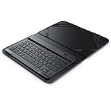 CSL - Bluetooth Slim Tastatur für Tablets 7-8 Zoll inkl. Kunstledercase - Wireless Keyboard im Slim Design - QWERTZ Deutsch - FN-Funk