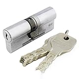 EVVA 4KS Hochsicherheits-Doppelzylinder mit Not- und Gefahrenfunktion 31/36 inkl. 5 Schlüssel, Chrom poliert, 4-Kurven Technologie, Patentschutz bis 2035, alle Längen von 30/30 bis 60/60 auswählb