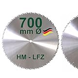 HM Sägeblatt 700 mm LFZ Flach-Zahn Hartmetall Widea für Brennholz Hartholz Kreissägeblatt für Wippsäge und Brennholzsäge 700