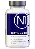 N1 BIOTIN + ZINK - 150 vegane Kapseln für Haut, Haare & Nägel - für Frauen & Männer - Premium Haar Vitamine aus der Apotheke - Laborgeprüfte Qualität - Optimal dosiert – laktosefrei und g